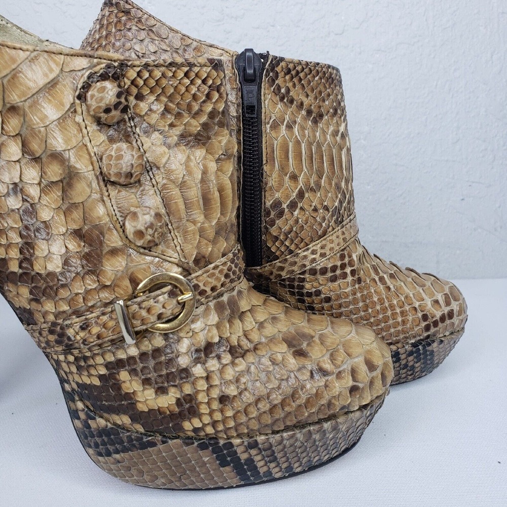 Riviere Ankle Platform Python Snake Leather High … - image 3